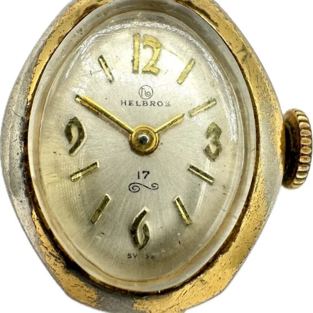 Vintage Helbros 17 Jewel Ladies Mechanical Wristwatch Swiss Made Gold Tone